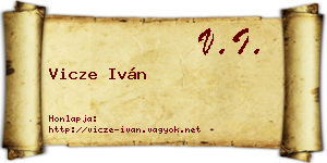 Vicze Iván névjegykártya