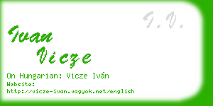 ivan vicze business card
