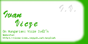 ivan vicze business card